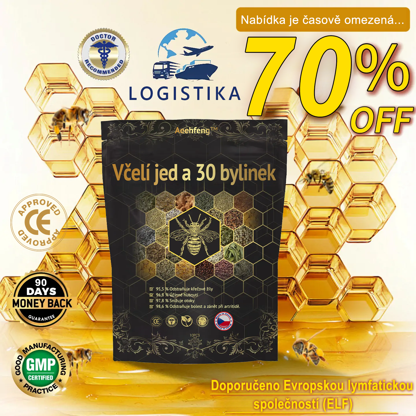 🔥💫 Poslední den na získání slevy 70 %: Aeehfeng® Včelí jed a 30 bylinek pro detoxikaci nohou a korálky pro tvarování těla - ✨Doporučeno Evropskou lymfatickou asociací (ELF) ✨🧀