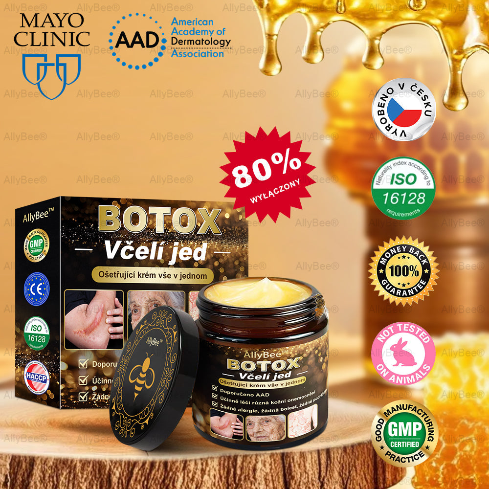 👨🔬AllyBee® Botox Krém na ošetření pleti proti stárnutí, hydratační, oprava pleti, vyrovnání tónu pleti, léčba akné a tmavých skvrn, odstraňování bradavic a mateřských znamének💥