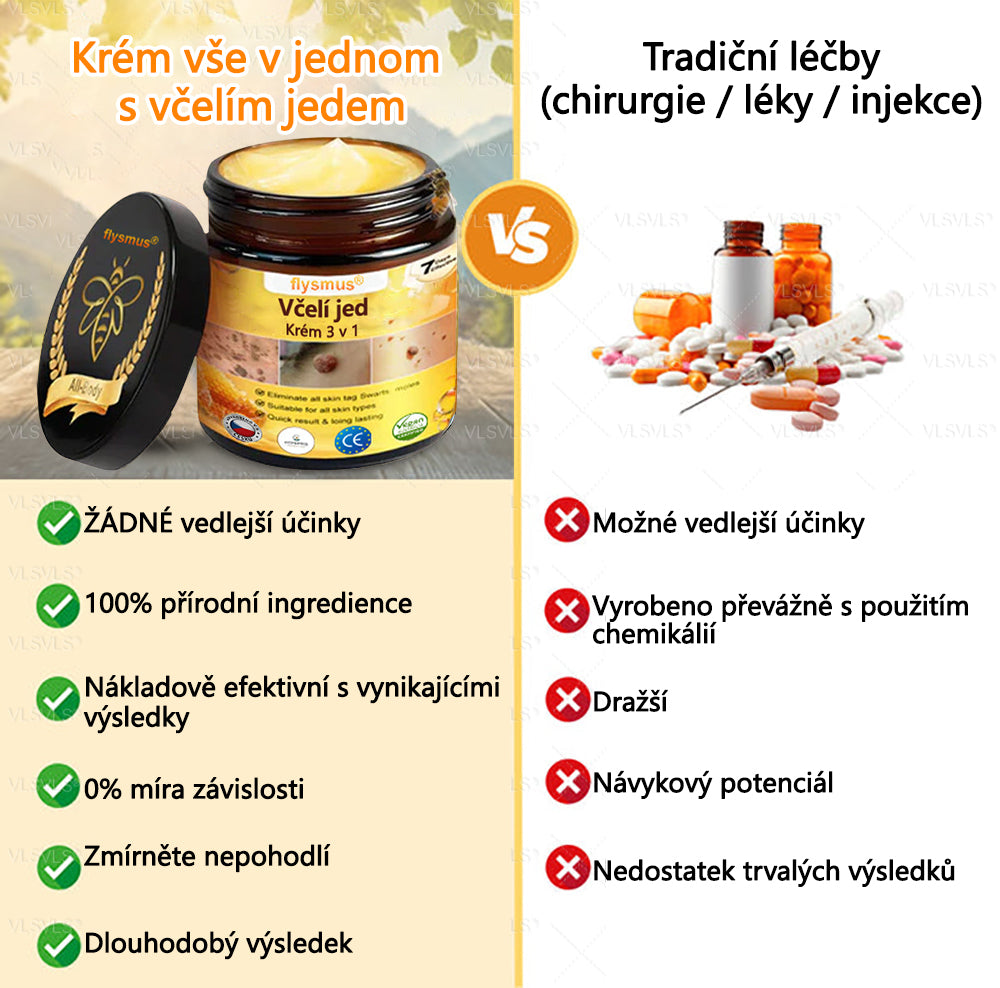 ✅flysmus® Silný krém se včelím jedem - Doporučeno dermatologickými odborníky. Účinný proti bradavicím, boulím, lézím, infekcím a jizvám.🐝