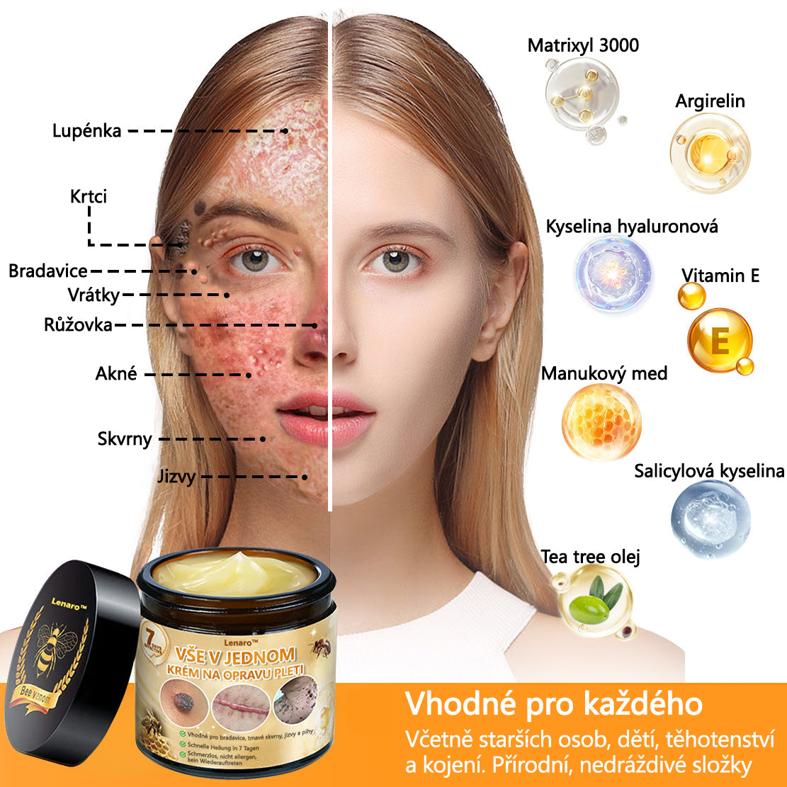 【Oficiální značkový obchod】🎇𝐋𝐞𝐧𝐚𝐫𝐨™ Včelí jed všestranný krém, schválený českými dermatology (👩 Doporučeno Českou společností pro kožní a pohlavní nemoci CGDV)💥