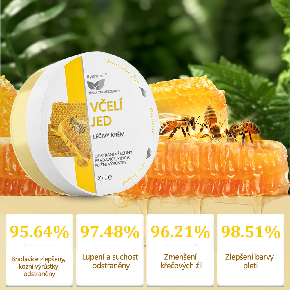 ✅Flysmus™ krém na ošetření včelím jedem🐝: 💥💥Léčba ekzémů, akné, stařeckých skvrn, křečových žil, prasklin na kůži, plísňových infekcí, bradavic.💥💥✅