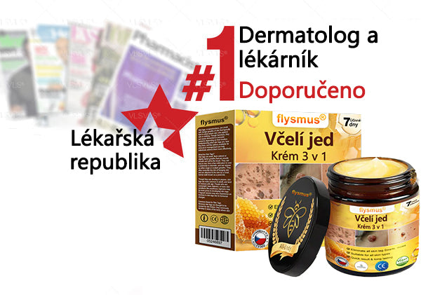 ✅flysmus® Silný krém se včelím jedem - Doporučeno dermatologickými odborníky. Účinný proti bradavicím, boulím, lézím, infekcím a jizvám.🐝