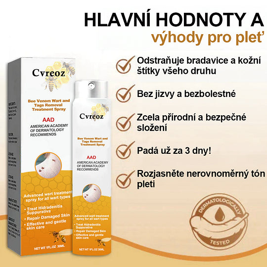 💗Sprej na odstranění bradavic a pásového oparu ze včelího jedu (👨⚕AAD Doporučujeme) 🐝🐝(🔥Nabídka na poslední den se slevou 80 %)