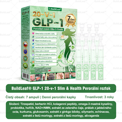 Oficiální obchod | BuildLeaf® GLP-1 20-v-1 Slim & Zdraví orální roztok 💧 (1× denně, výsledky za 7 dní). Obsahuje 100 mld. CFU probiotik ✅ Podporuje hubnutí, zdraví srdce ❤️, trávení i energii.
