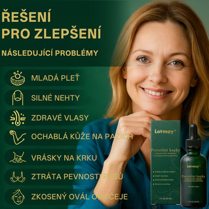 Lotmay® Kapky s kmenovými buňkami a kolagenovými peptidy pro vnitřní použití👩‍⚕️ (Zpevnění a lifting povolené pokožky & redukce tvorby vrásek) 🍀💥
