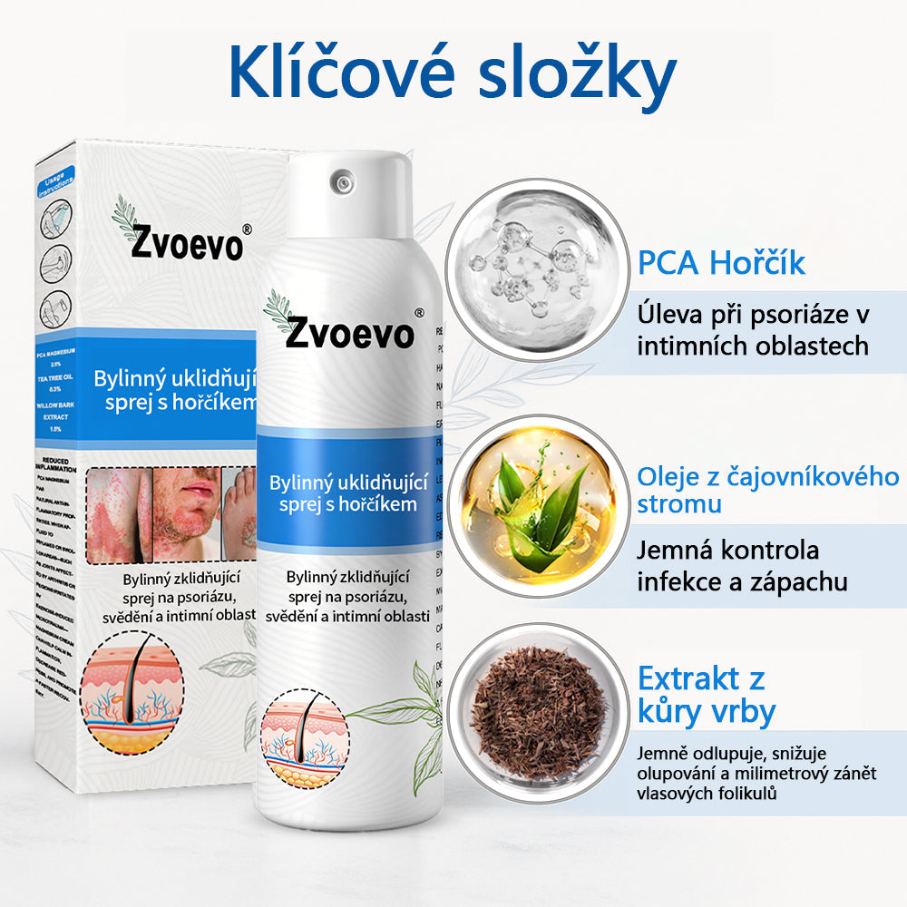 ✅Zvoevo® Magnesium bylinný sprej ⚕️ Certifikace MHRA – úleva při psoriáze, ekzému, intimních bakteriálních infekcích, akné a tmavých skvrnách