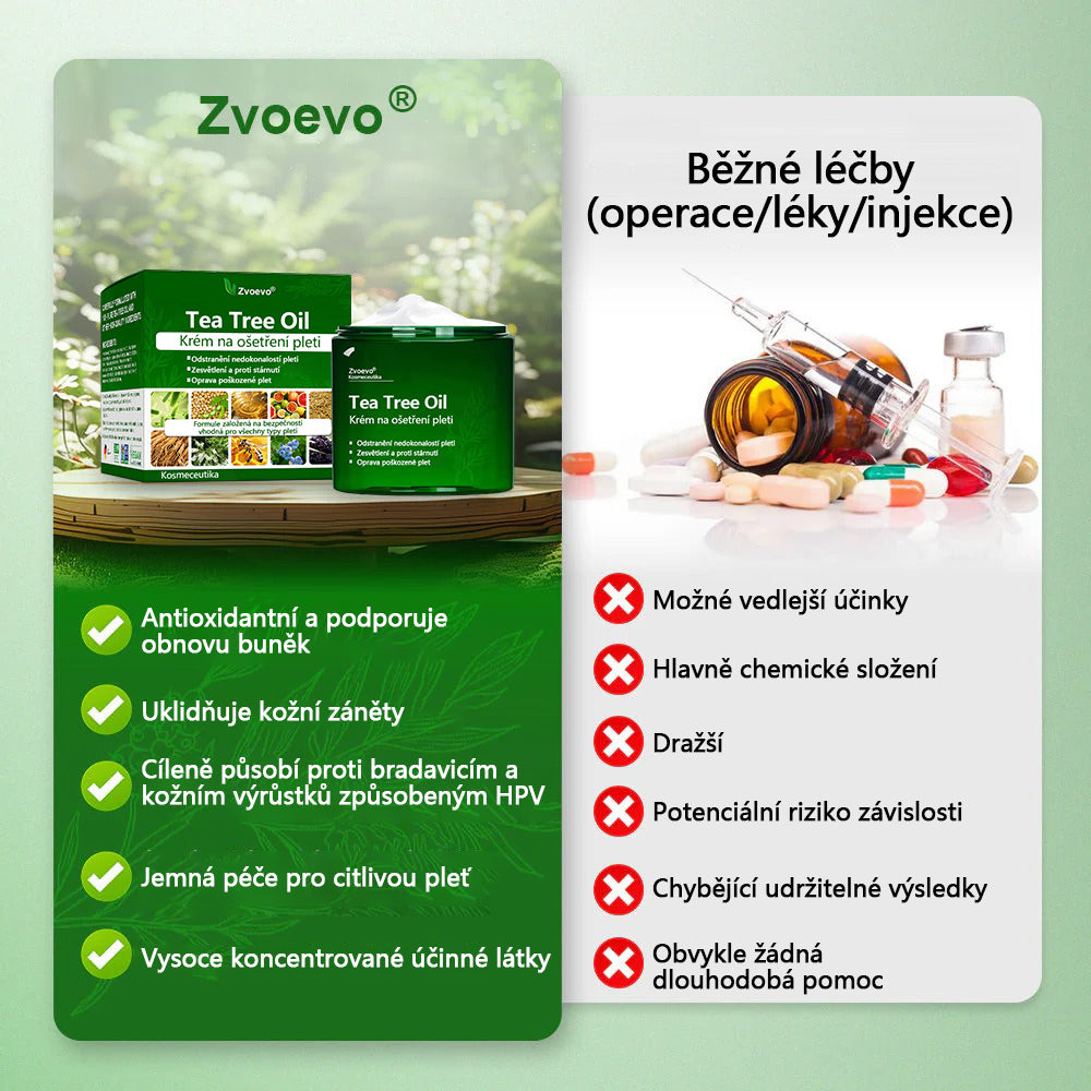 🌱 Zvoevo® Čajovníkový olej Krém pro péči o pleť – Odstraňuje nedokonalosti pleti, regeneruje poškozenou pokožku, rozjasňuje a působí proti stárnutí pleti.🔥🔥