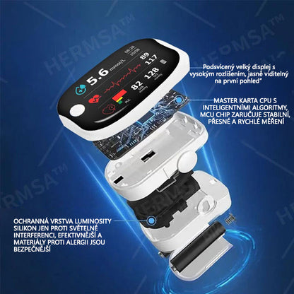 【OFFICIÁLNÍ OBCHOD】HERMSA Vysoce přesný multifunkční neinvazivní zdravotnický přístroj (pro monitorování hladiny cukru v krvi, kyslíku v krvi a krevního tlaku) [99,9% přesnost].🌿